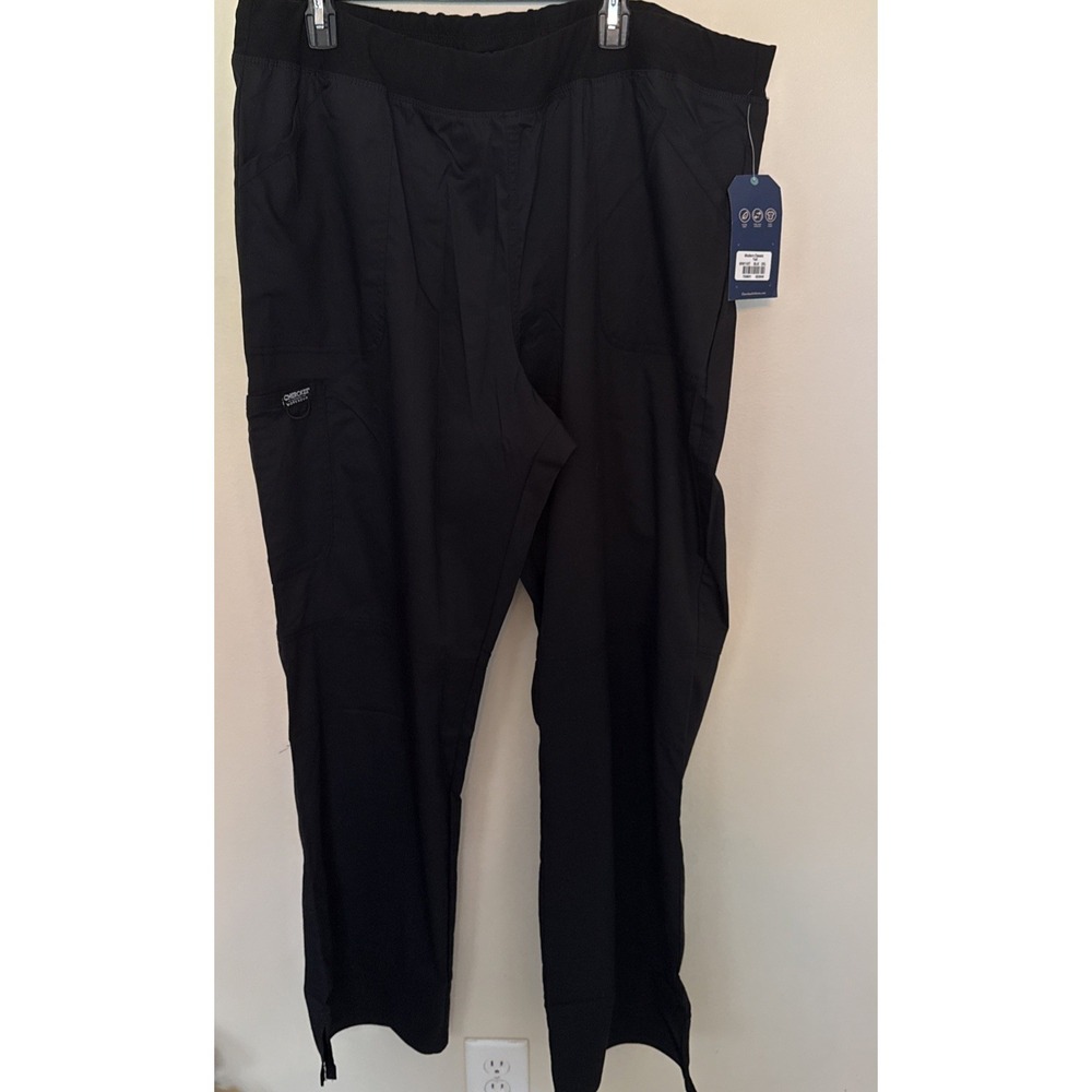 Scrubs Cherokee Workwear Mid Rise Pull On Tall Pant WW110T BLK Black 2XL New NWT